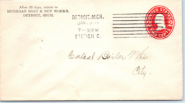 Michigan Nut Bolt Works Detroit Hardware Postal Cover - $11.75