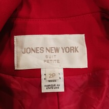 Jones New York Petite Women’s Red Button Up Blazer Jacket Closed Pockets Size 2P image 3