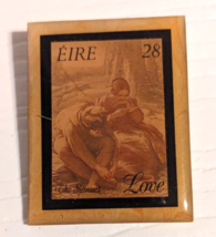 vintage love pin stamp Eire The Sonnet couple rectangle brooch pin - $9.89