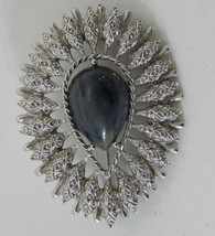 Vintage Silver Tone Open Textured Moonstone Pin Brooch by Coventry deep ... - £15.78 GBP