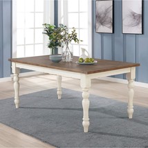 Roundhill Furniture Prato Two-Tone Finish Wood Dining Table, Antique White and D - $934.99