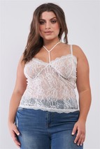 Plus Size Sleeveless Sheer Lace Halter Neck Detail Bustier Top 1XL - £14.73 GBP+
