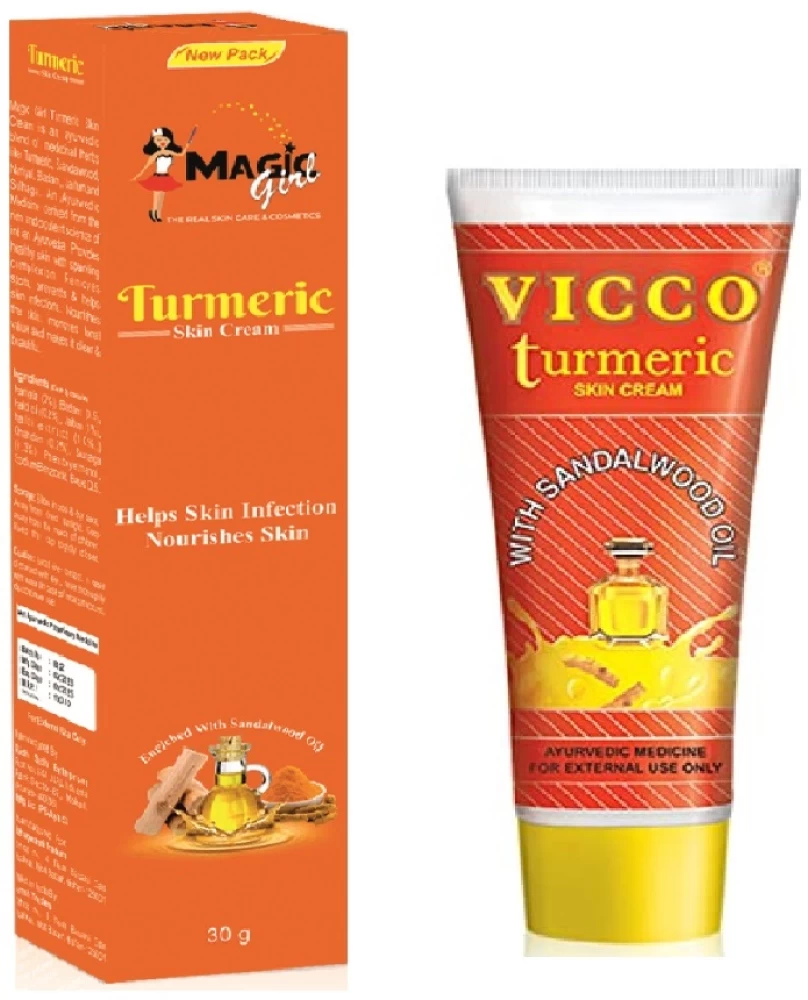 Vicco Turmeric Cream with Sandalwood Oil 15g Hebal Natural Peparation - $9.58 CAD+