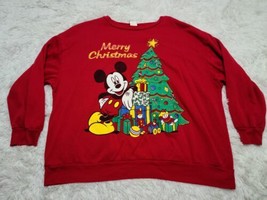 VTG Mickey Unlimited Adult Sweatshirt By Land N Sea Disney Merry Xmas Tr... - £9.77 GBP