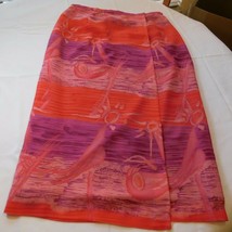 Womens ladies K Studio below knee skirt Size 14 polyester multicolor Pre... - $18.01