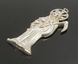 925 Sterling Silver - Vintage Shiny Grim Reaper Skeleton Motif Pendant - PT19076 - £28.40 GBP