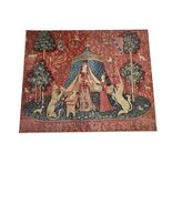 Lady and the Unicorn Medieval Tapestry Style Wall Plaque Melamine Decor Art - $21.60