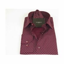 Men's Shirt Hankie CASILA Turkey Cotton Blend 501920-11 Burgundy Polka Dots image 3