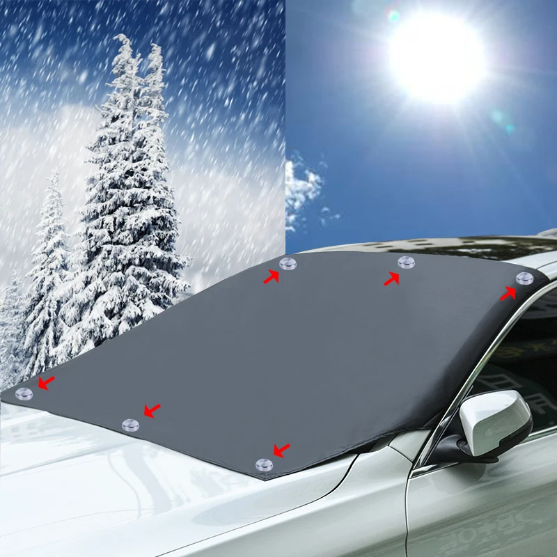 Car Sun Shade Protector Parasol Auto Magnetic Sunshade Covers Windshield Snow - £12.31 GBP