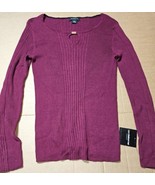 Liz Claiborne Burgundy Tiggt Knit Sweater Long Sleeve Womens Size Large NWT - €12,52 EUR