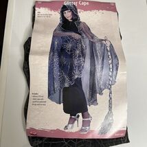 NEW Vintage Adult  Witch Glitter  Sheer Cape Spiderweb Halloween Costume... - $19.75
