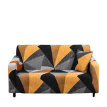 Anyhouz 3 Seater Sofa Cover Golden Yellow Geometric Style and Protection For Liv - £41.95 GBP