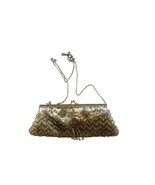Vintage Beaded Clutch Purse Silver  Art Deco Evening Bag Chain Strap - €21,42 EUR