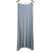 Odille Anthropologie Maxi Skirt Womens Large Blue White Striped Pull On ... - £19.60 GBP