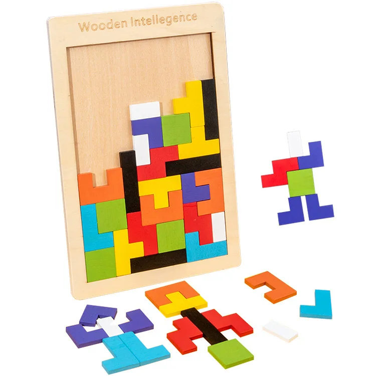 Tangram Wooden Puzzles Magic Tetrics Children Educational Game Hobby Jigsaw - £10.17 GBP