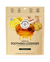 (3 BAGS) Beekeepers Naturals Ginger Lemon Lozenges, 14 Ct Total of 42 Co... - $14.84
