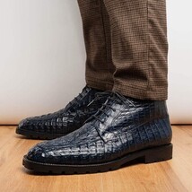 Marco Di Milano Genuine Caiman Crocodile Chukka Boot Martinelli Navy image 10