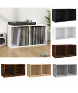 Modern Wooden Rectangular Vinyl Record Storage Box Cabinet With 2 Compar... - £41.43 GBP+