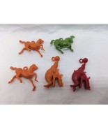Lot Of (5) Carousel Horse And Seal Plastic Toys With Hoop 1&quot; - $19.79