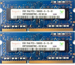 HYNIX 4GB ( 2 GB x 2 ) 1R x 8 PC3-10600S -9 - 10 -B1 TESTED GOOD - $9.50
