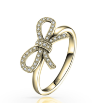 Bow Ring: Sterling Silver, 24K Gold Plating, Rose Gold Plating - £87.90 GBP
