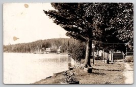 RPPC DPO Birches Maine Beautiful Resort On The Lake 1915 Real Photo Postcard B32 - £31.42 GBP