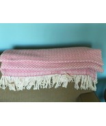 VTG  Woven Cotton coverlet  Blanket Ananda Weavers Yogaville Va Throw  - $44.55