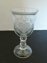 Avon 1978 Glass Footed Stemmed Goblet Fostoria Heart And Floral Pattern - £11.66 GBP