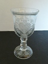 Avon 1978 Glass Footed Stemmed Goblet Fostoria Heart And Floral Pattern - £11.09 GBP