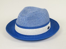 Men's Bently Semi Crushable Fedora Briad Straw Hat Dante DA222 Royal White image 5