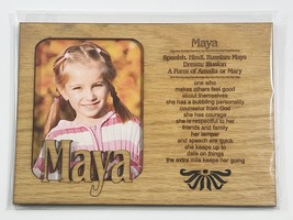 MAYA Personalized Name Profile Laser Engraved Wood Picture Frame Magnet - $9.90