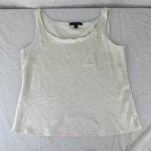 Lafayette 148 Womens Off White/ Cream Sleeveless Top Size 16 100% Silk B... - $57.41