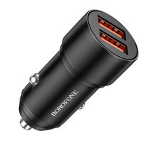 Borofone BZ19 Metal Dual USB Port Car Charger with USB cable 2.4A 12W 5V - £13.65 GBP