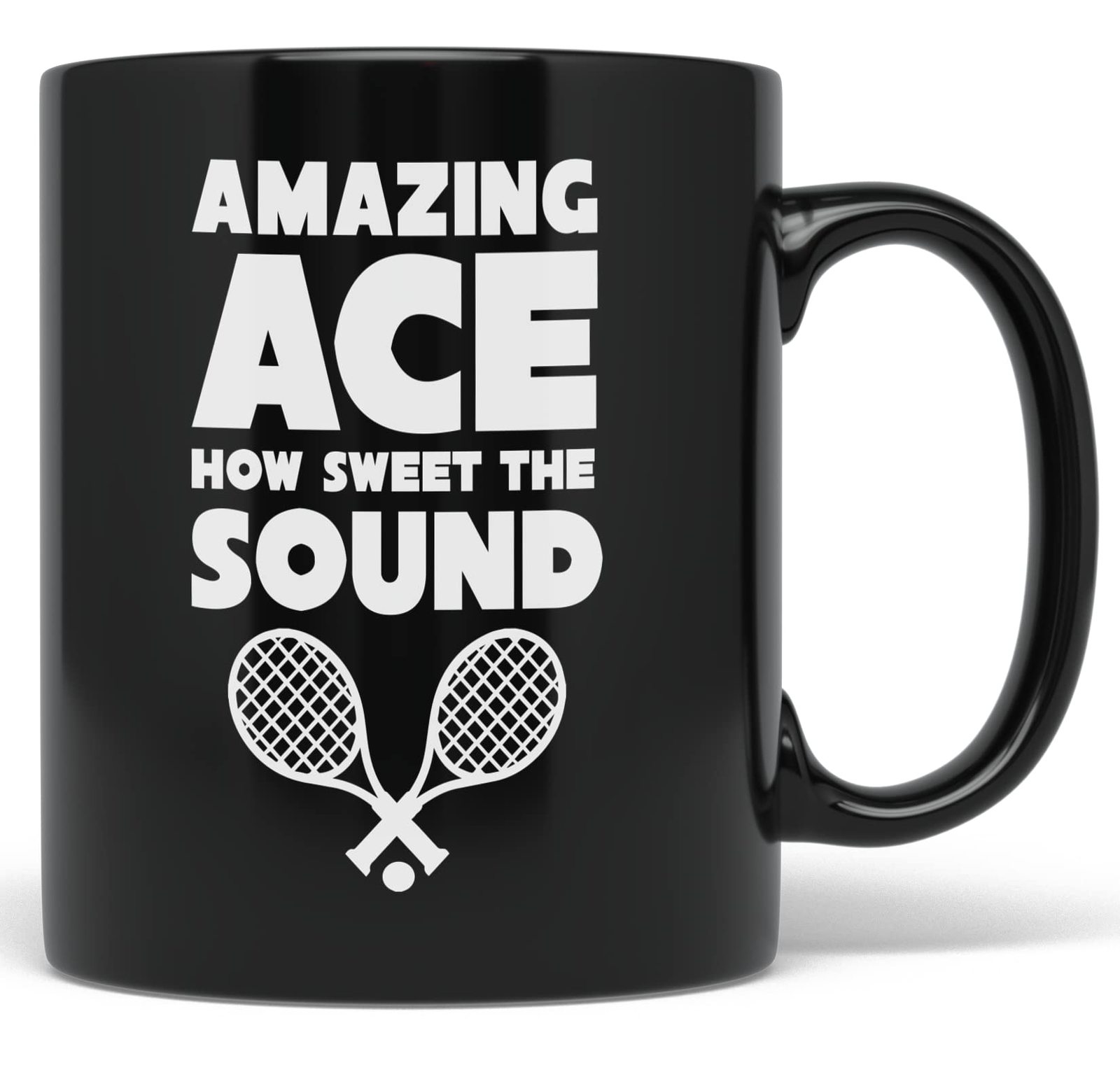 PixiDoodle Tennis Racket Tennis Player Coffee Mug (11 oz, Black) - $25.91+
