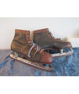 Vtg Two Tone Viking Ice Skates Men&#39;s Country Primitive Antique Decor Chr... - $66.68 CAD