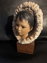 Snow Bunting by Cybis Porcelain Inuit Eskimo Bust Child&#39;s Head 10.5 In Tall - £23.29 GBP