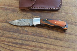 damascus custom made folding pocket knife From The Eagle Collection m7449 - £19.41 GBP