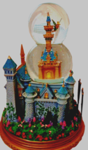 Tinkerbell Castle Snow Globe Disney Tinker Bell Double Bubble Musical Rotating - $98.95