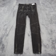 Banana Republic Pants Women 25 Black Casual Lightweight Corduroy Zipper Accents - £20.55 GBP