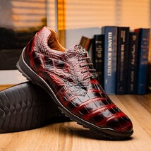genuine alligator sneaker Shoes Unique rustic finish Vulcan Rustic Cognac image 6