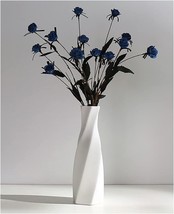 Ceramic Vase - Flowers Vase Modern Home Decor, White Geometric, Table Decoration - £31.96 GBP