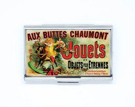 Business &amp; Credit Card Case vintage french poster jouets Steel Pocket box holder - £12.70 GBP