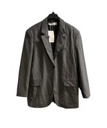 Bershka Blazer Mens XL Gray Striped Oversized Structure Jacket Academia ... - $55.33 CAD