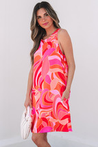 Rose Abstract Floral Print Sleeveless Shift Mini Dress - $13.90