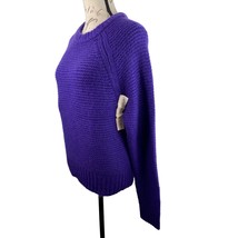Carole Christian Long Sleeve Chunky Knit Sweater Womens XS Purple Crew N... - £19.70 GBP