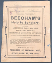 Beecham&#39;s Pills Booklet Arithmetical Tables Weights &amp; Measures Geographical - $9.49