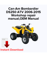 Bombardier DS250 ATV 2006-2015 Workshop repair manual,OEM Manual - $20.50 CAD