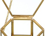 Golden Geometric Jewelry Display Organizer Keepsake Box Case Home Decora... - $35.96