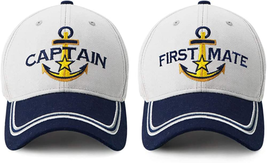 Captain Hat &amp; First Mate | Matching Skipper Boating Baseball Caps  - $24.06+