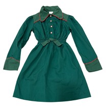 Vintage Kate Greenaway Green Polka Dot Dress Size 10 Girls - $28.80